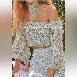 Love Shack Fancy Dorabella Crop Top